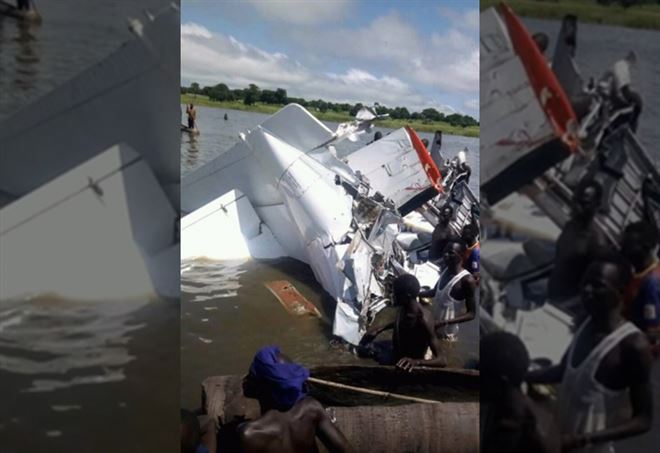 Sud Sudan, aereo precipita nel lago: 19 morti - Twitter