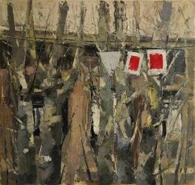 Letizia Fornasieri, ...e gli stendardi garrirono al vento, olio su tavola (2008)