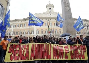 montecitorio_animali_circensi_protesta_lapresse_2017