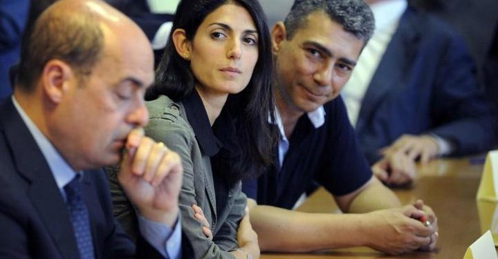 zingaretti_virginia_raggi_angelo_casto_sindaco_nettuno_roma_lazio_lapresse_2018