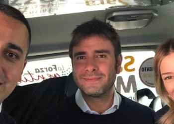 Sara Marcozzi con Di Maio e Di Battista (Facebook)