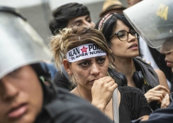 In Perù, durante i funerali dell'ex presidente Alan Garcia (LaPresse)