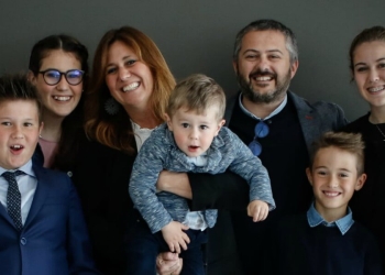 Claudia Toso insieme alla sua famiglia