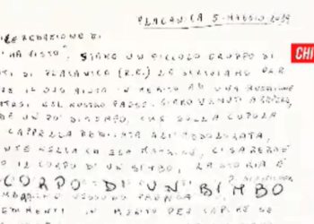 Lettera anonima a Chi l'ha visto? :"Bimbo murato nella chiesa di Placanica"