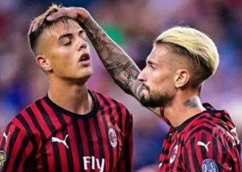 Daniel Maldini con Samu Castillejo (foto Instagram)