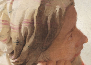 Jan Vermeer, Cristo in casa di Marta e Maria. Dettaglio del volto di Maria