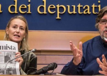 Deborah Bergamini e Piero Sansonetti (LaPresse)