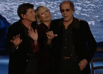 Adriano Celentano con Maria De Filippi e Gianni Morandi