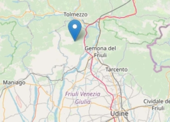 Terremoto oggi in provincia di Udine (foto Ingv)