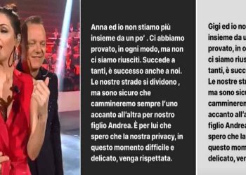 Anna Tatangelo e Gigi D'Alessio annunciano la rottura sui social