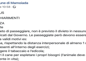 Coronavirus, la raccomandazione a Mamoiada