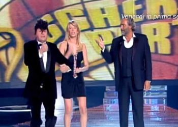 Massimo Boldi, Alessia Marcuzzi e Diego Abatantuono a Scherzi a Parte - Screenshot da video