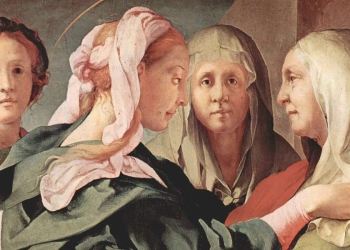 Jacopo da Pontormo, Visitazione (1528-29), particolare della Visitazione della Beata Vergine Maria a Elisabetta