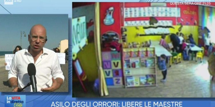 Bimbi picchiati in asilo, Vita in diretta