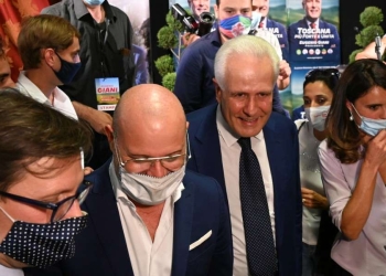 Da sinistra: Dario Nardella, Stefano Bonaccini, Eugenio Giani e Simona Bonafè (LaPresse)