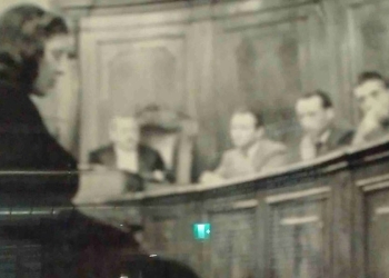 Rina Fort (1915-1988) al processo (foto dal web)
