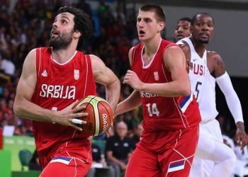 Milos Teodosic, Kevin Durant e Nikola Jokic (da Facebook)