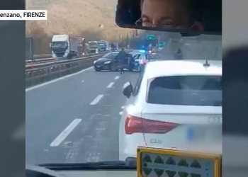 40 km contromano sull'A1 (Screen Tgcom24.it)