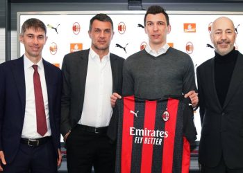 Mario Mandzukic, giocatore del Milan da gennaio 2021 (da Twitter AC Milan)