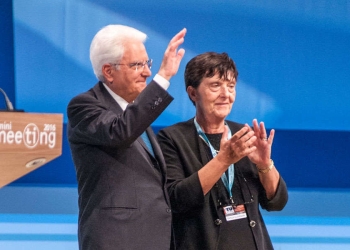 Emilia Guarnieri, in uno scatto con Sergio Mattarella