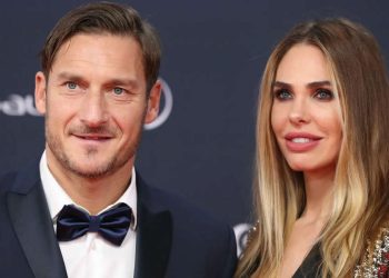 Francesco Totti in compagnia di Ilary Blasi