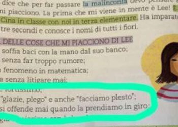 Libro di scuola nella bufera, foto Twitter