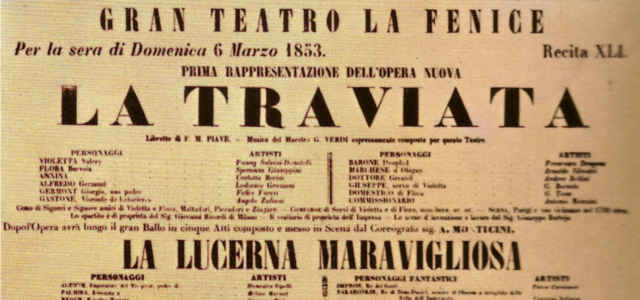 ‘La Traviata’: il manifesto originale della prima assoluta