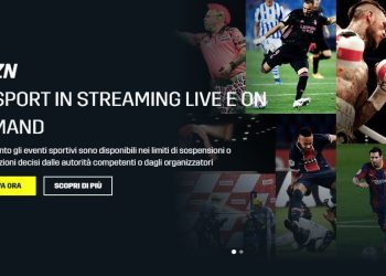 Dazn, l'home page del sito