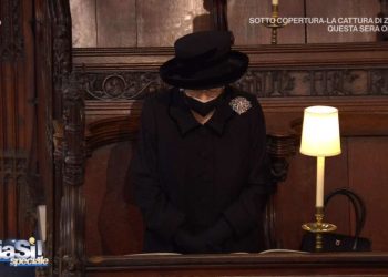 Regina Elisabetta al funerale del marito