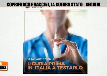 Spray nasale anti covid in Liguria (Screen Zona Bianca)