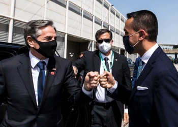 Il segretario di Stato Usa Anthony Blinken con Luigi Di Maio (LaPresse)