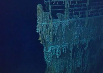 Un fermo immagine del Titanic nel video realizzato dai ricercatori (Instagram) OceanGate)
