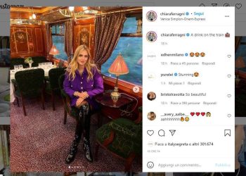 Chiara Ferragni sull'Orient Express (Instagram)