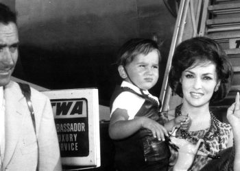 Gina Lollobrigida con il marito Milko Skofic e il figlio (Foto: LaPresse)