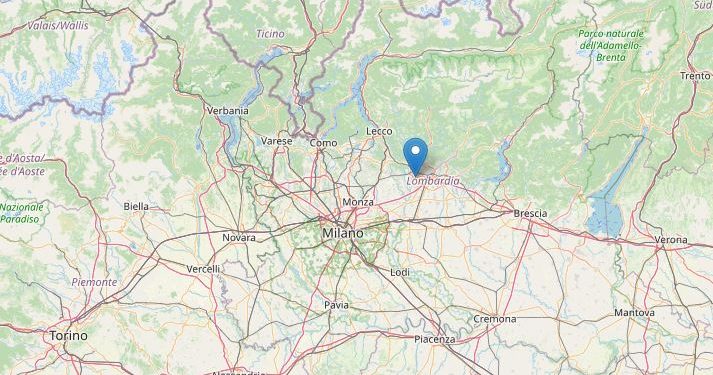 Terremoto oggi a Bergamo, Ingv