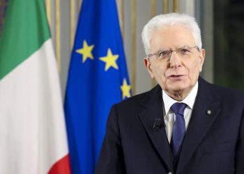 Sergio Mattarella durante l'ultimo discorso di fine anno del settennato (LaPresse)