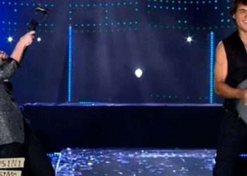 Laura Pausini e Paolo Carta al concerto al Circo Massimo