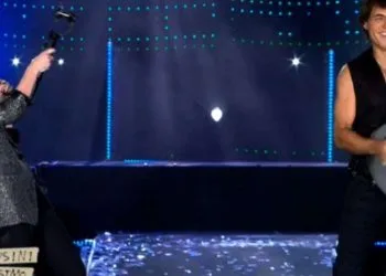 Laura Pausini e Paolo Carta al concerto al Circo Massimo