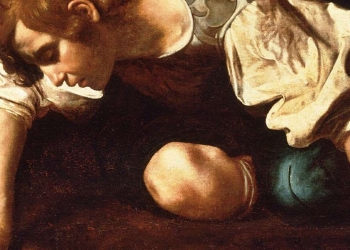 Caravaggio, Narciso (1597-99; particolare)