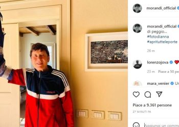 Gianni Morandi, screen da Instagram