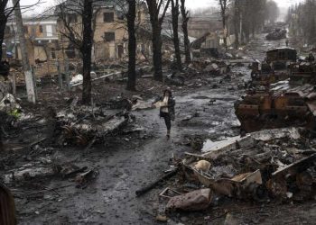 Ucraina: a Bucha, vicino a Kiev (LaPresse)