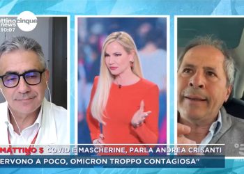 Fabrizio Pregliasco e Andrea Crisanti a Mattino5