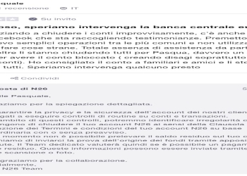 N26 chiude i conti e gli ex clienti si sfogano su Trustpilot