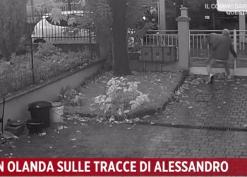 Il momento della fuga di Alessandro Venturelli. (Rai 1, diretta Storie Italiane)