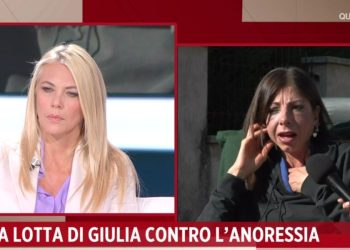 Giulia e il racconto sull'anoressia. (Rai 1, diretta Storie Italiane)