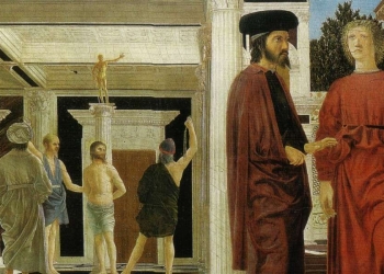 Piero della Francesca, Flagellazione di Cristo (1450 circa, particolare)