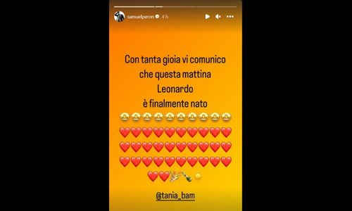 Samuel Peron è diventato papà (Foto: Instagram)