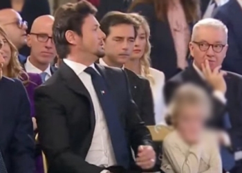 Andrea Giambruno e Ginevra, compagno e figlia di Giorgia Meloni (screen da diretta Facebook)