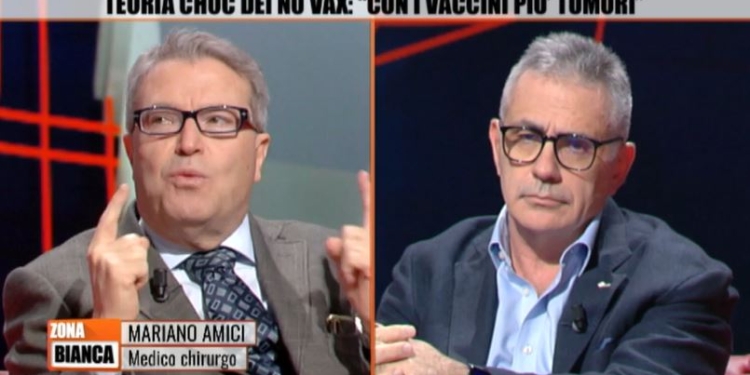 Pregliasco vs Mariano Amici a Zona Bianca