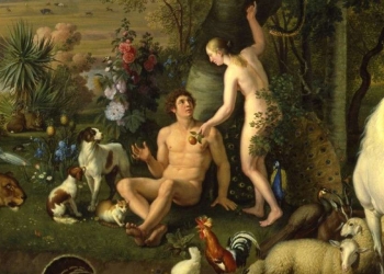 Wenzel Peter, Adamo ed Eva nel Paradiso Terrestre (olio su tela conservato presso la Pinacoteca Vaticana)